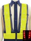 新型ファスナー式LEDベスト（黄テープ/メッシュ・LED色選択可）