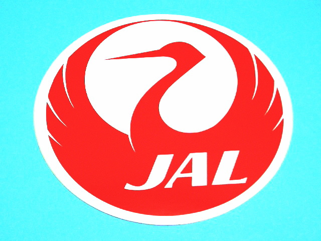 エアライン丸ステッカー(大)JAL鶴丸