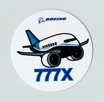 ボーイング丸ステッカー(小)B777X