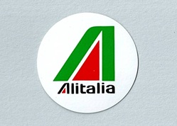 エアライン丸ステッカー(小)Alitalia