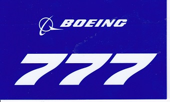 ボーイング角ステッカー(小)777