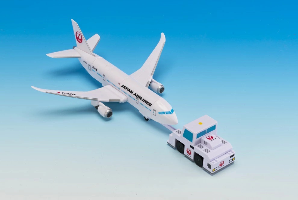 飛行機ブロック＆トーイングカーセットJAL
