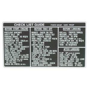 Fixed Gear-Vari Prop Checklist Guide