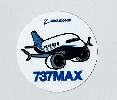 ボーイング丸ステッカー(小)B737MAX