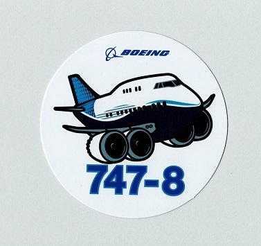 ボーイング丸ステッカー(小)B747-8