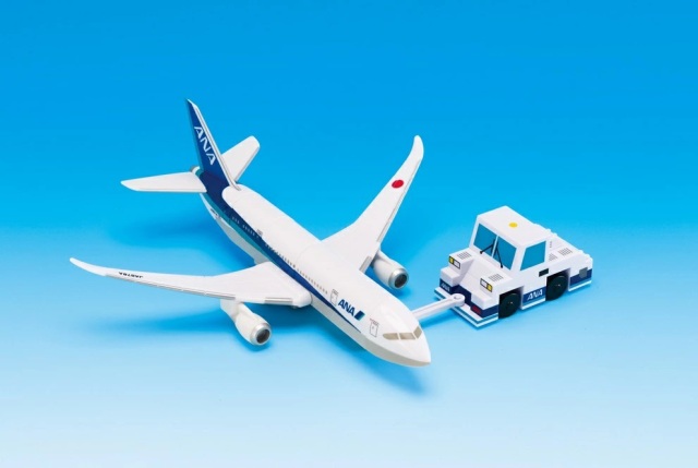 飛行機ブロック＆トーイングカーセットANA