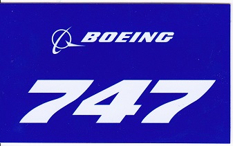 ボーイング角ステッカー(小)747