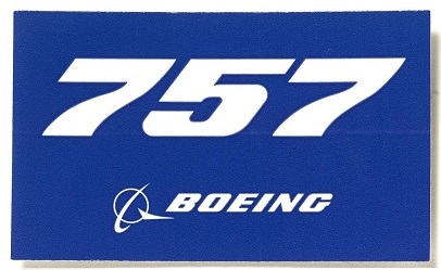 ボーイング角ステッカー(小)757