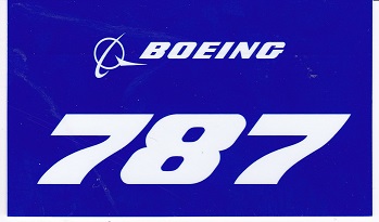 ボーイング角ステッカー(小)787
