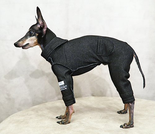 デニム風ストレッチカバーオール　トイマンサイズ