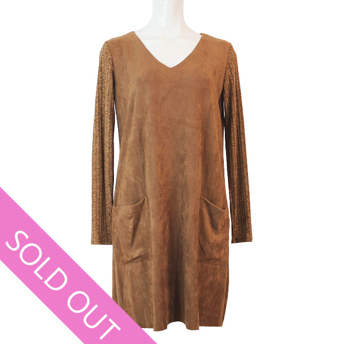 【ARIANNE】【アリアンヌ】8218　フェイクスエード ドレス　キャメル