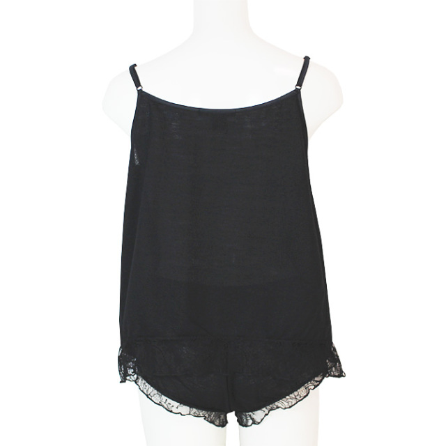 Vaquera ブラック シルク　シースルーキャミソール XL Vaquera ブラック シルク シースルーキャミソール XL Vaquera ブラック