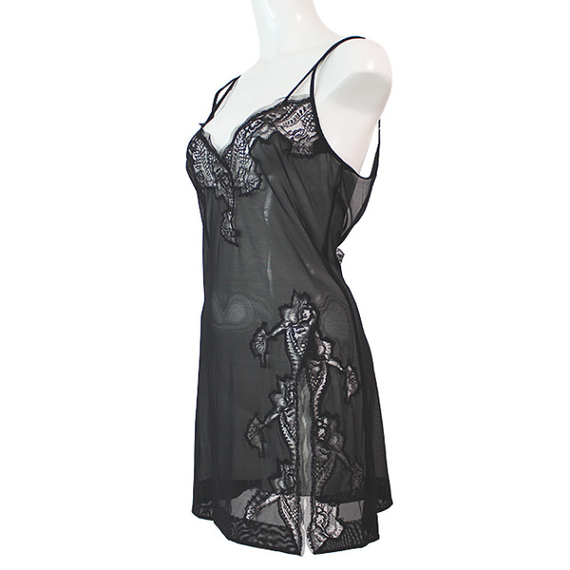 【COTTON CLUB】【コットンクラブ】 1QP　チュールスリップ　BLACK