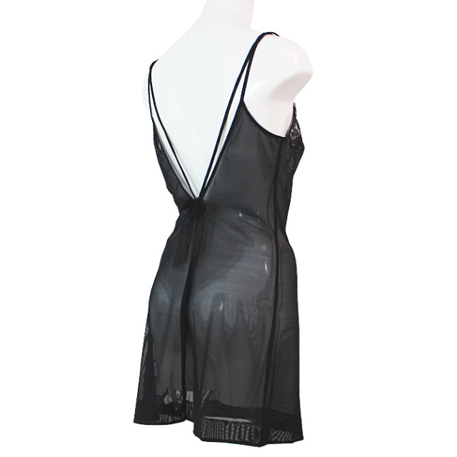 【COTTON CLUB】【コットンクラブ】 1QP　チュールスリップ　BLACK