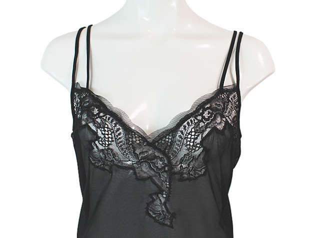 【COTTON CLUB】【コットンクラブ】 1QP　チュールスリップ　BLACK