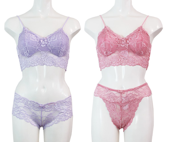 【ランジュドアッシュ】【Linge de H】RS712　総レースソフトブラ＆ボトム