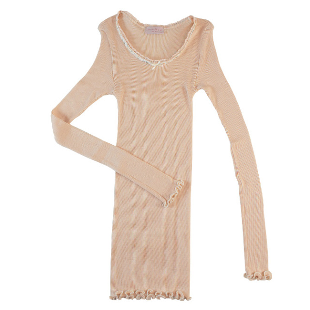 【Madiva】【マディバ】 LILI　シルク＆ウール　長袖トップ　SKIN（ピンク）