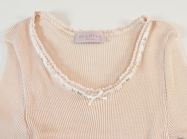 【Madiva】【マディバ】 LILI　シルク＆ウール　長袖トップ　SKIN（ピンク）
