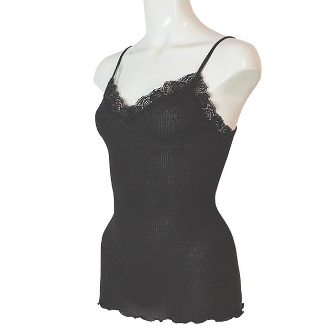 【Oscalito】【オスカリート】3408 シルクxウール レース付きキャミソール　Moka