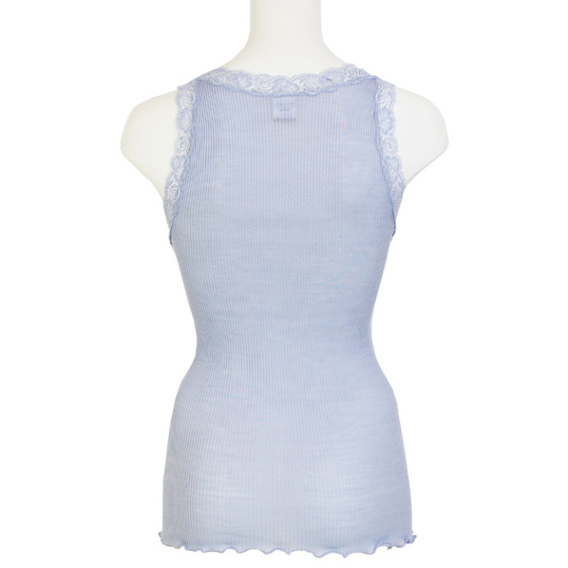 【Oscalito】【オスカリート】3410 シルクxウール レース付きタンクトップ　Light Blue