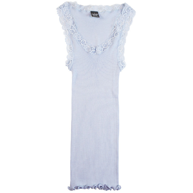 【Oscalito】【オスカリート】3410 シルクxウール レース付きタンクトップ　Light Blue