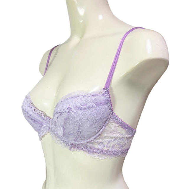 【STUDIO SHINNO】【スチューディオシンノ】 0880　総レース ダブルパットブラ  ライラック