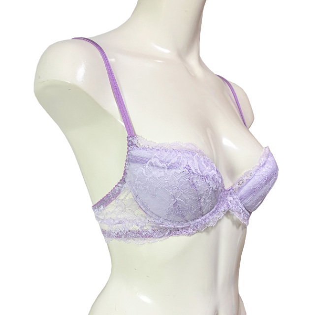 【STUDIO SHINNO】【スチューディオシンノ】 0880　総レース ダブルパットブラ   ライラック