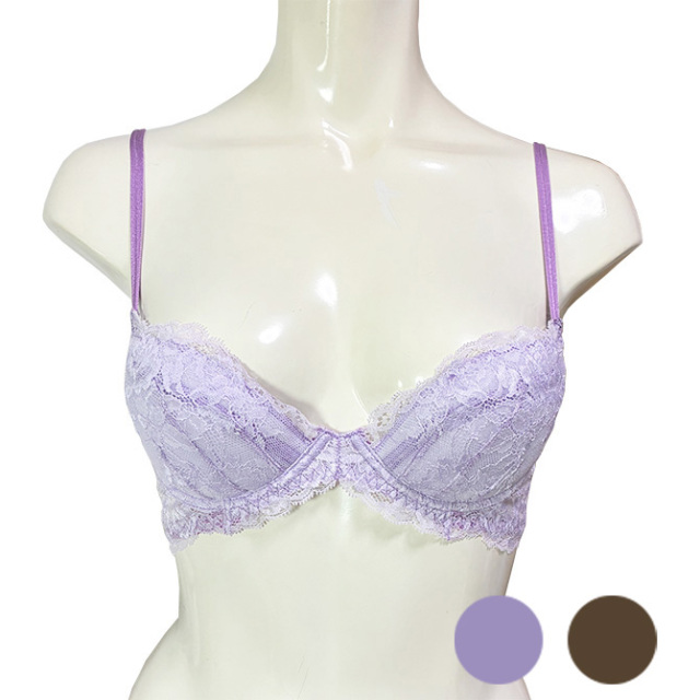 【STUDIO SHINNO】【スチューディオシンノ】 0880　総レース ダブルパットブラ  ライラック