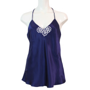 【Luna di Seta】【ルナ ディ セタ】L6T1027　バックレースキャミソール　Night Blue