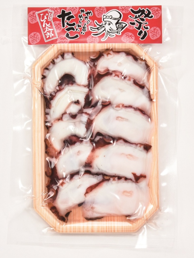 大原 太東産たこ 真空パック ギフト 贈答 ぴん太郎 地だこスライスパック 130ｇ入り 特上ひもの ぴん太郎