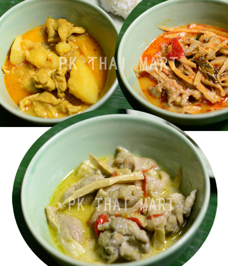 冷凍ミクスカレー3種・ジャスミンライスセット× 6個/MIXED THAI CURRY WITH JASMIN RICE SET × 6 pcs【冷凍】