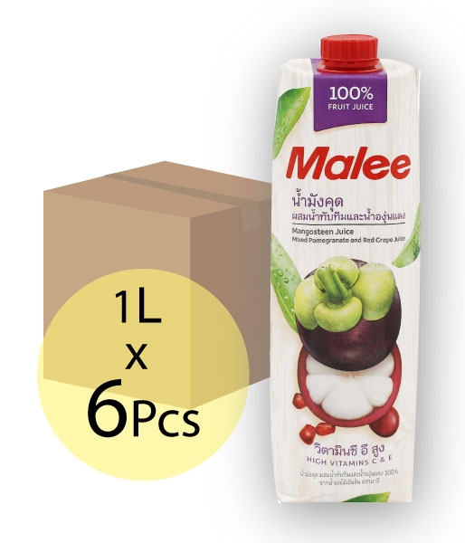 マリーブランド UHT100%マンゴスチンミックスジュース（濃縮還元）1,000ml× 6個 /MALEE 100% MANGOSTEEN JUICE MIXED