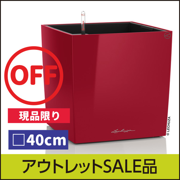 ☆送料無料☆【訳あり】アウトレット【レチューザプレミアム】キューブ・プレミアム40スカーレット・LECHUZA・プラスチック製