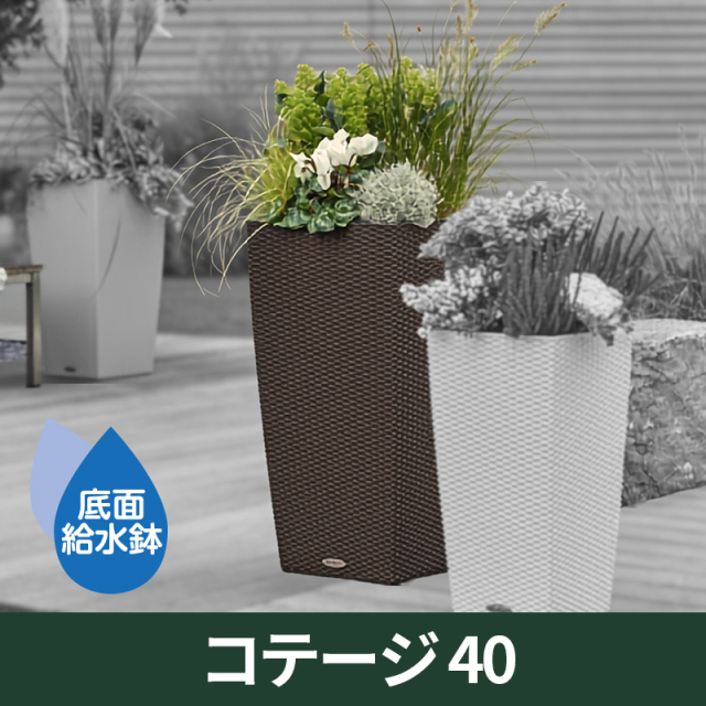送料無料｜底面給水機能付きプランター【レチューザエコノミー】コテージ40　LECHUZA　プラスチック製