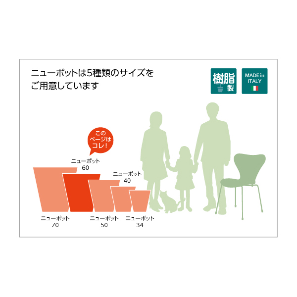 シンプルデザインの秀逸プランター【ニューポット60】｜セラ
