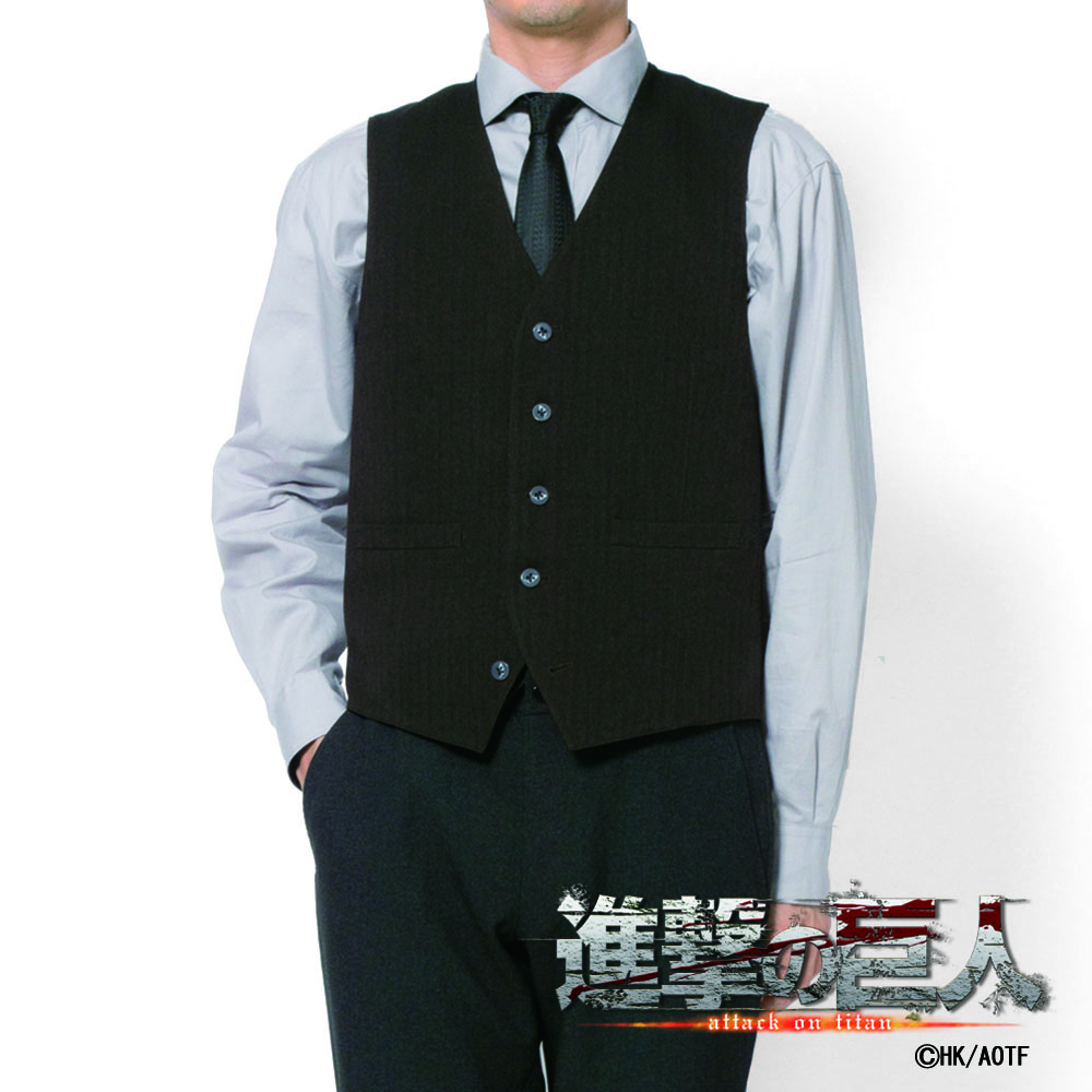 メンズアウター[TVアニメ『進撃の巨人』] ベスト 調査兵団大ネーム 「自由の翼」刻印釦 ブラウン 標準型 CBAT01-01