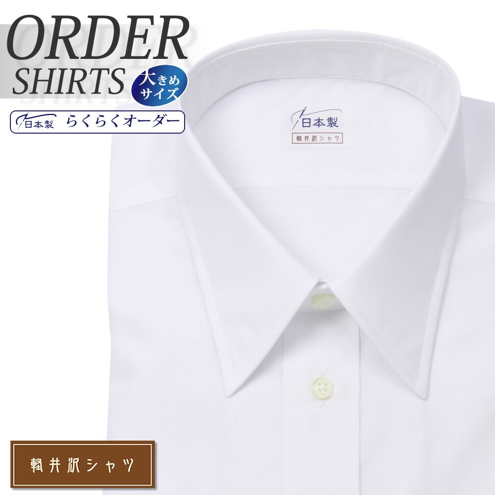 ワイシャツ大きいサイズ[軽井沢シャツ] レギュラーカラー （ローレギュラー） 形態安定 受注生産 E10KZR004X