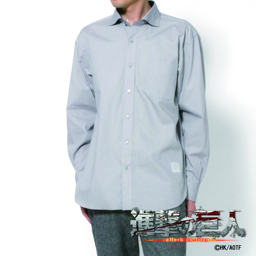 カジュアルシャツ[TVアニメ『進撃の巨人』] カッタウェイ 別生地 グレー無地 （LEVI） 標準型 EOAT13-07