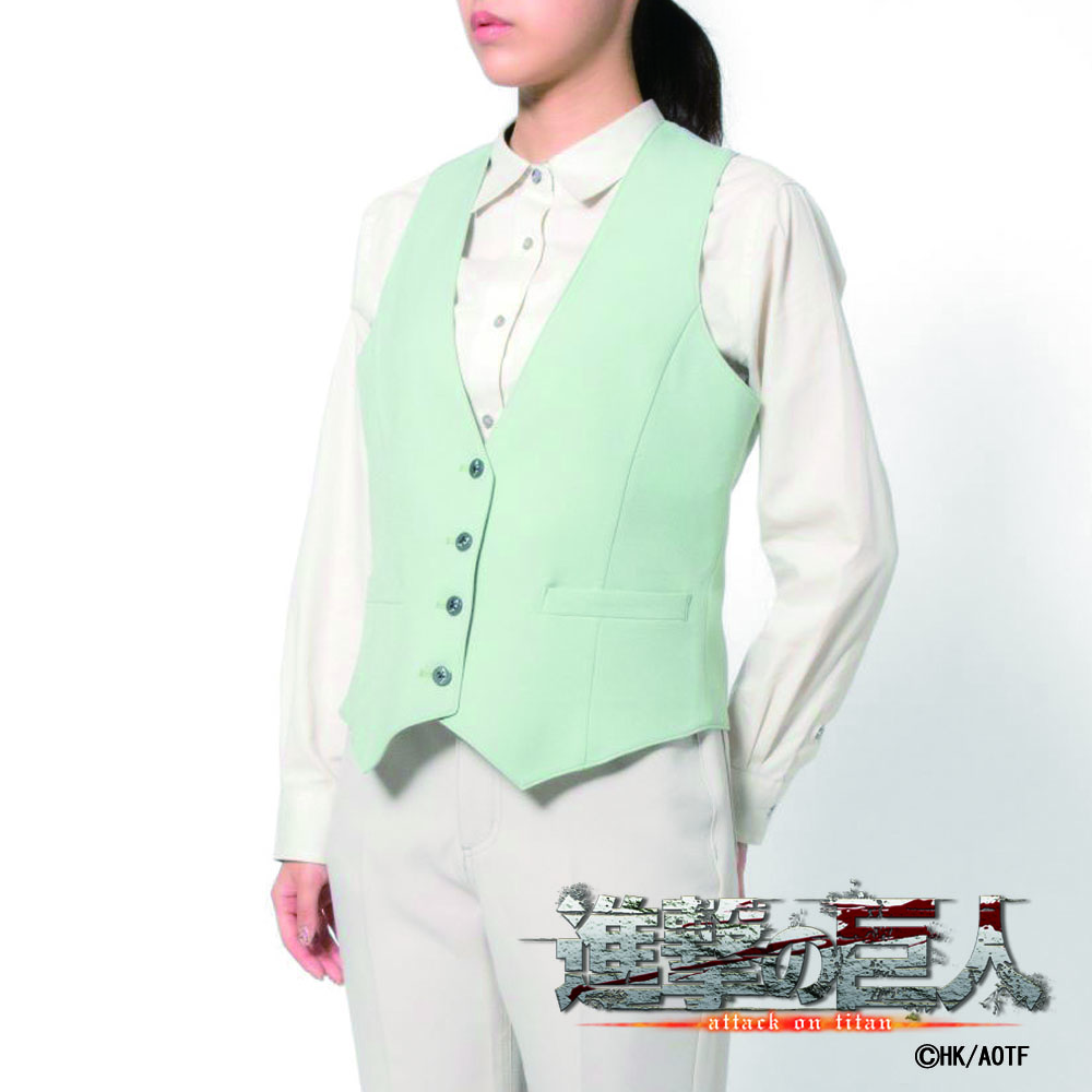 レディース[TVアニメ『進撃の巨人』] ベスト 「自由の翼」刻印釦 ミント 標準型 NBAT02-03