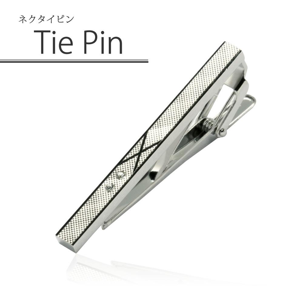 [軽井沢シャツ] タイピン シルバー キュービックジルコニア P93KZP008