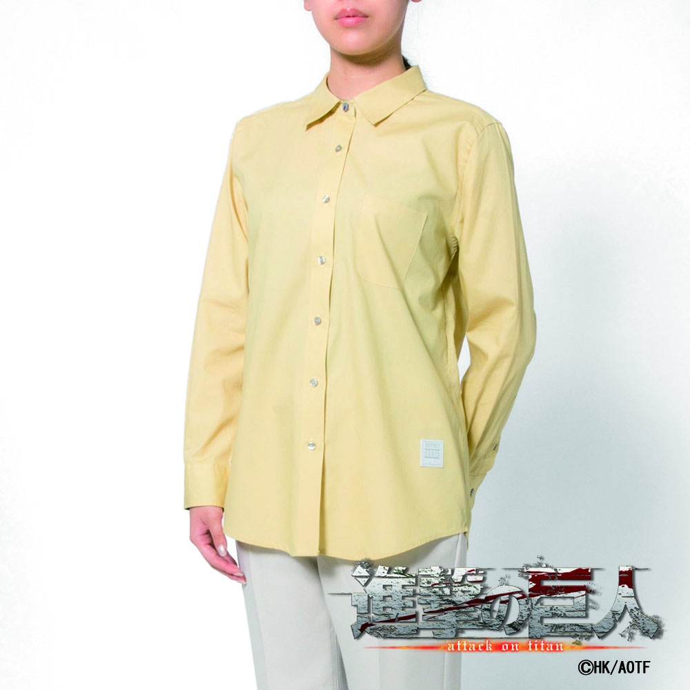 レディース[TVアニメ『進撃の巨人』] レギュラーカラー マスタード無地 （HANS ZOE） ゆったり型 PBAT14-01