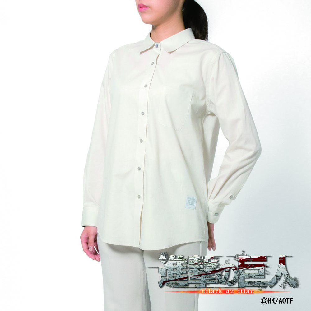 レディース[TVアニメ『進撃の巨人』] レギュラーカラー グレージュ無地 （JEAN KIRSTEIN） ゆったり型 PBAT14-03