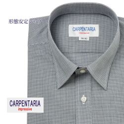ワイシャツ[CARPENTARIA] レギュラーカラー ブラック×ホワイトチェック 形態安定 標準型 DAPC15-24