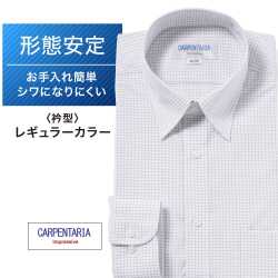 ワイシャツ[CARPENTARIA] レギュラーカラー ブラックチェック ドビーストライプ 形態安定 標準型 DAPC15-43