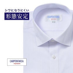 ワイシャツ[CARPENTARIA] ワイドカラー サイドタック パープルストライプ 形態安定 標準型 DAPC17-35