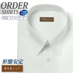 ワイシャツ大きいサイズ[軽井沢シャツ] 自由に衿型を選べる ライトグレー市松格子ドビー 形態安定 受注生産 E10KZR514X