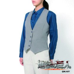 レディース[TVアニメ『進撃の巨人』] ベスト 「自由の翼」刻印釦 グレー 標準型 NBAT02-02