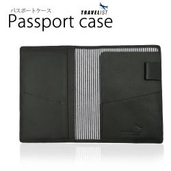 [TRAVELIST] パスポートケース ブラック 140mm×104mm×6mm P93TVR001