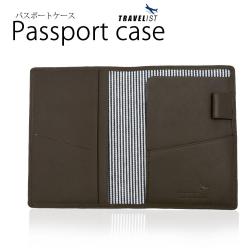 [TRAVELIST] パスポートケース ブラウン 140mm×104mm×6mm P93TVR004