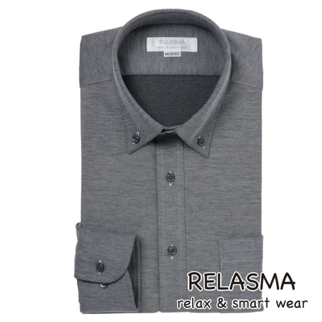 ワイシャツ[RELASMA] ボタンダウン スパーノアクティブ グレー